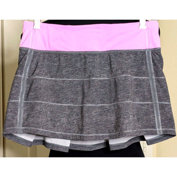 lululemon athletica Pants - Lululemon Skirt Womens 4 Gray Pace Rival II Skort Short Liner Pockets Run Tennis